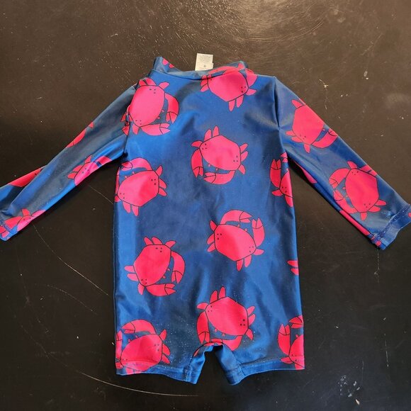 Carter's Crabby Blue Rash guard Swimsuit Boys Size 9 Months - Picture 3 of 3